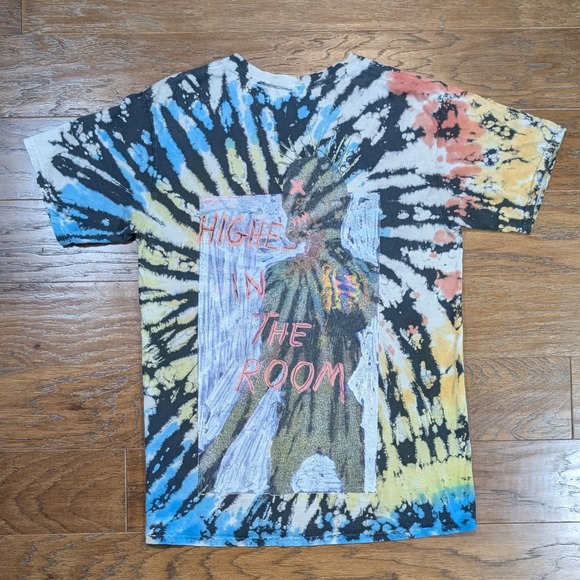 Cactus Jack Other - Travis Scott Cactus Jack Mens Tie Dye Highest In The Room T-Shirt Medium (19x27)